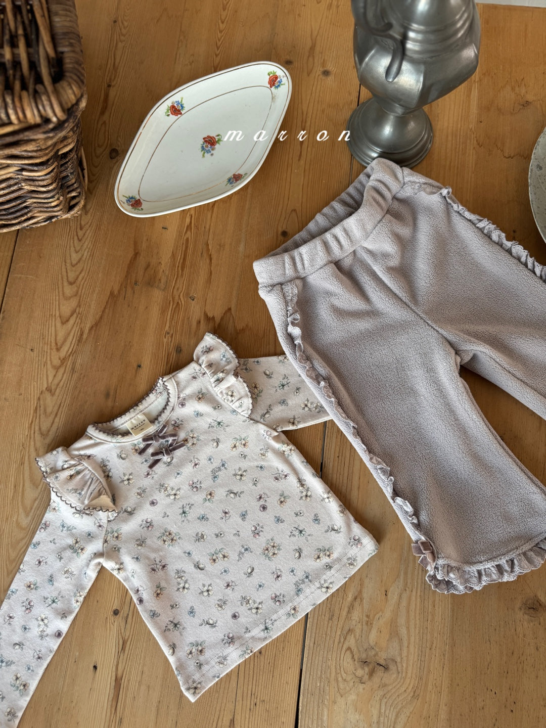 韓國童裝 25秋冬 | MA25433 FLORAL T-SHIRT (BABY & KIDS)