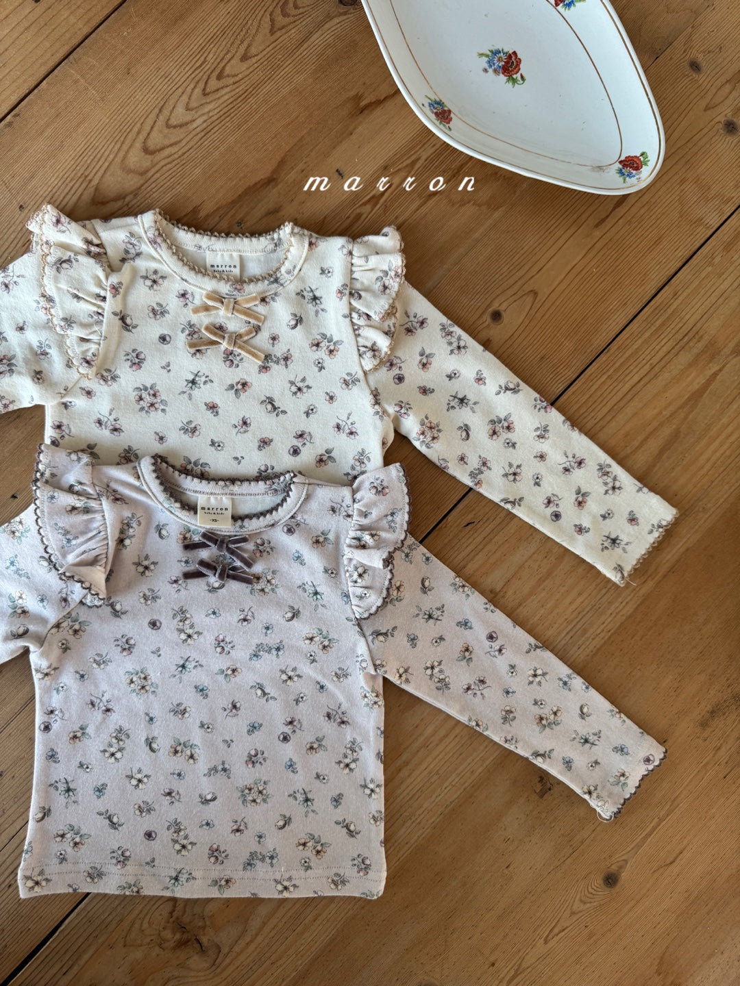 韓國童裝 25秋冬 | MA25433 FLORAL T-SHIRT (BABY & KIDS)