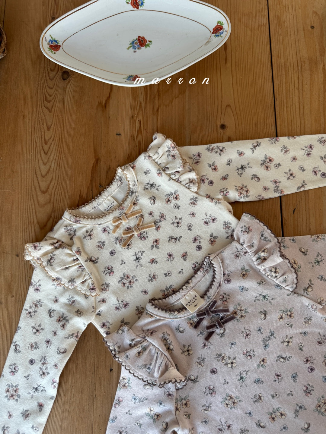 韓國童裝 25秋冬 | MA25433 FLORAL T-SHIRT (BABY & KIDS)