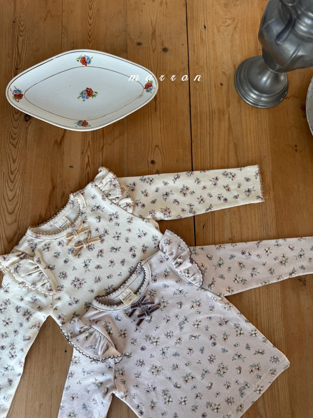 韓國童裝 25秋冬 | MA25433 FLORAL T-SHIRT (BABY & KIDS)