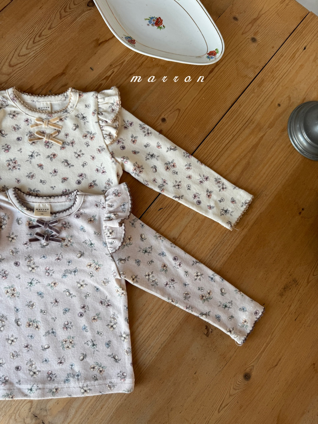 韓國童裝 25秋冬 | MA25433 FLORAL T-SHIRT (BABY & KIDS)