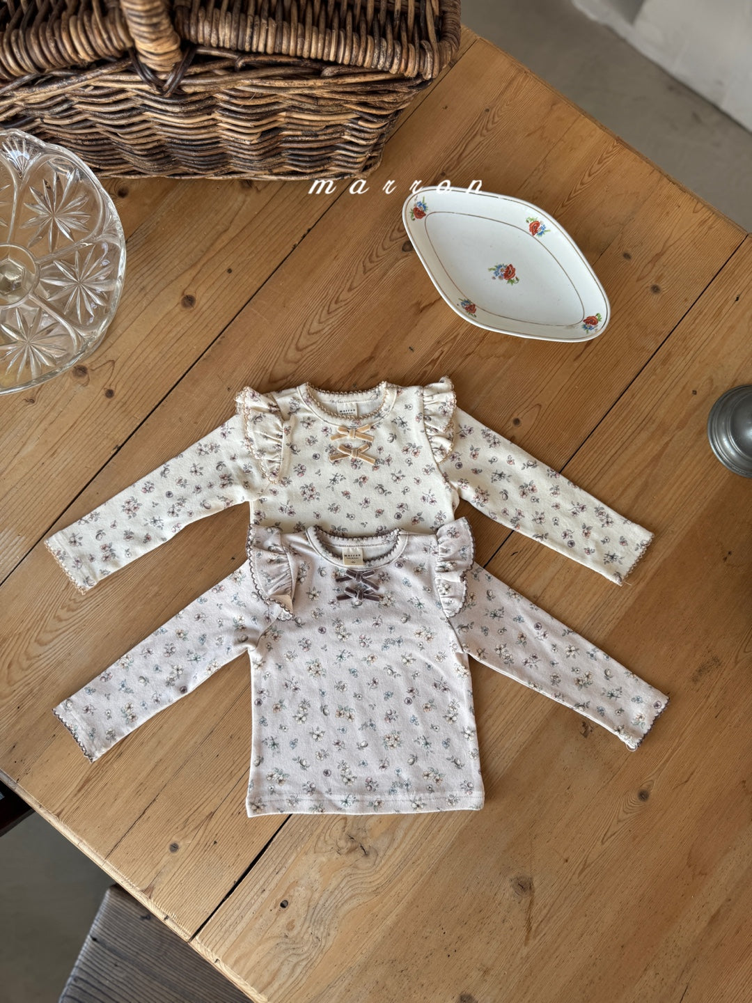 韓國童裝 25秋冬 | MA25433 FLORAL T-SHIRT (BABY & KIDS)