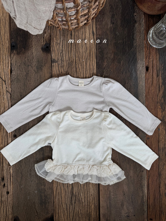 韓國童裝 25秋冬 | MA25434 FRILLED LACE T-SHIRT (BABY & KIDS)