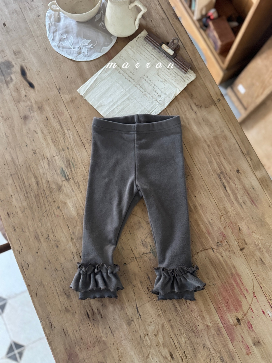 韓國童裝 25秋冬 | MA25451 FRILL LEGGINGS (FLEECE) (BABY & KIDS)