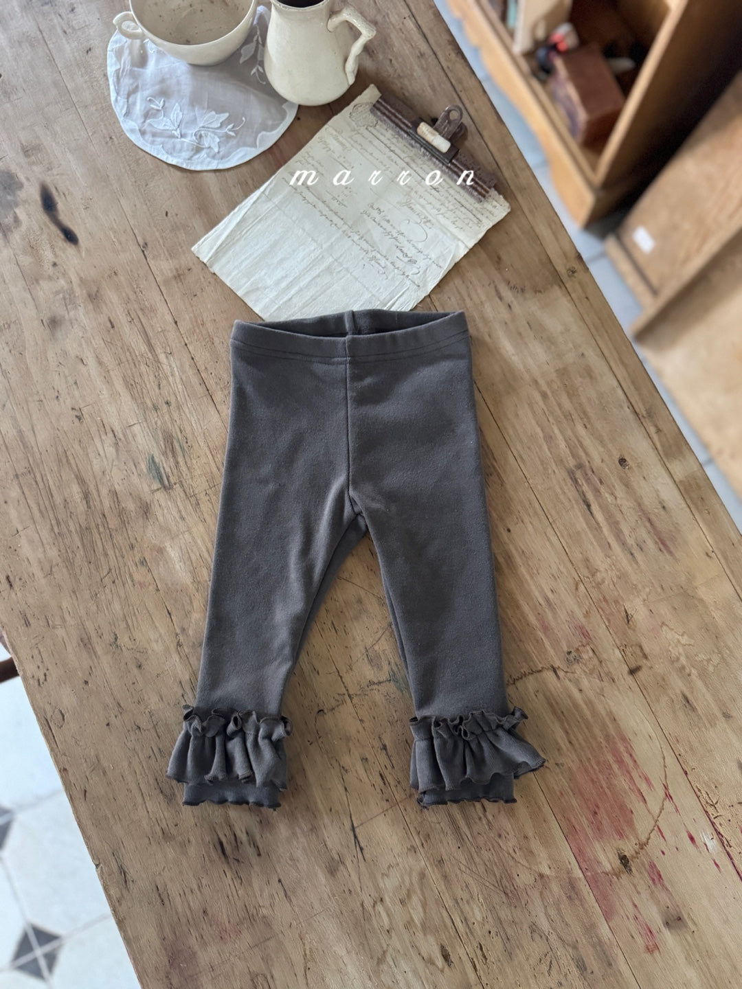 韓國童裝 25秋冬 | MA25451 FRILL LEGGINGS (FLEECE) (BABY & KIDS)