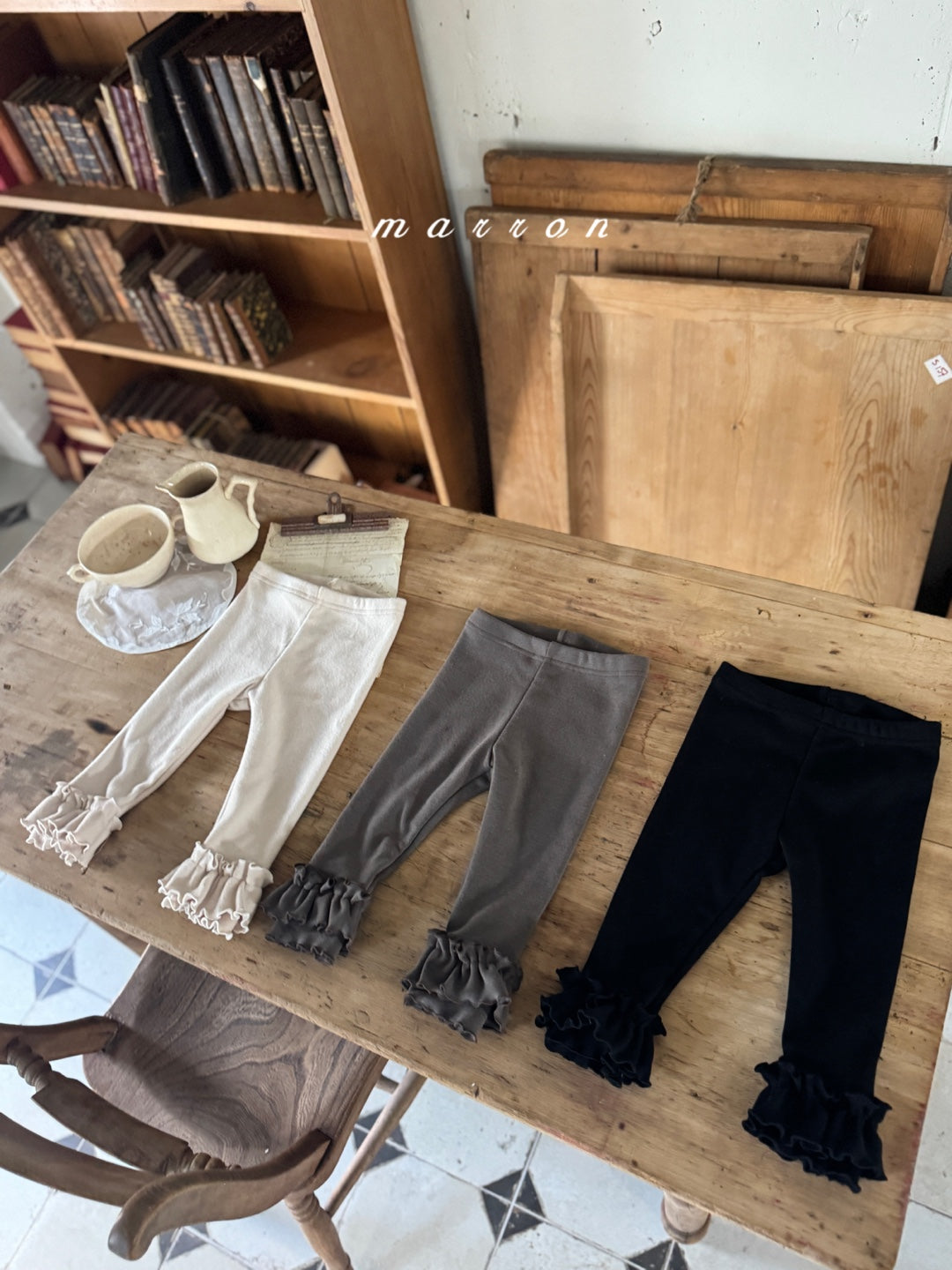 韓國童裝 25秋冬 | MA25451 FRILL LEGGINGS (FLEECE) (BABY & KIDS)