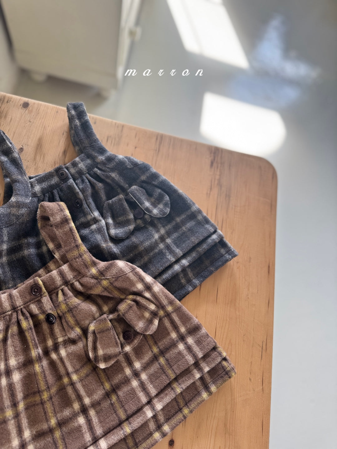 韓國童裝 25秋冬 | MA25453 PUFFLY CHECK DRESS (BABY & KIDS)