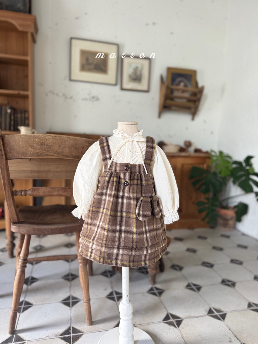 韓國童裝 25秋冬 | MA25453 PUFFLY CHECK DRESS (BABY & KIDS)