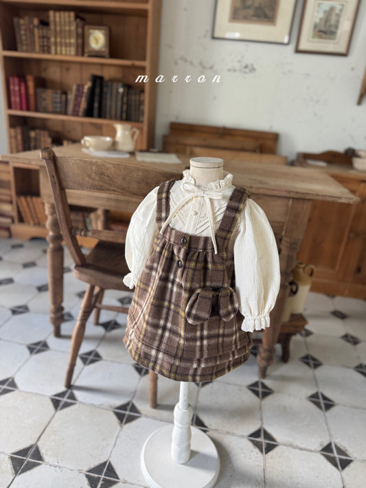韓國童裝 25秋冬 | MA25453 PUFFLY CHECK DRESS (BABY & KIDS)