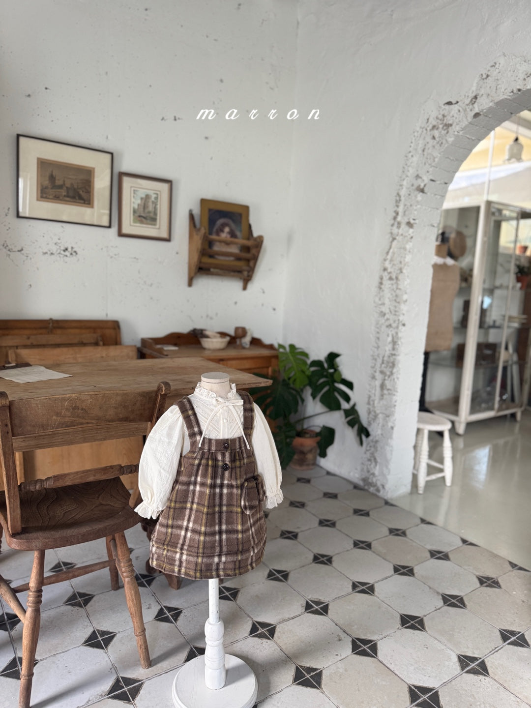 韓國童裝 25秋冬 | MA25453 PUFFLY CHECK DRESS (BABY & KIDS)