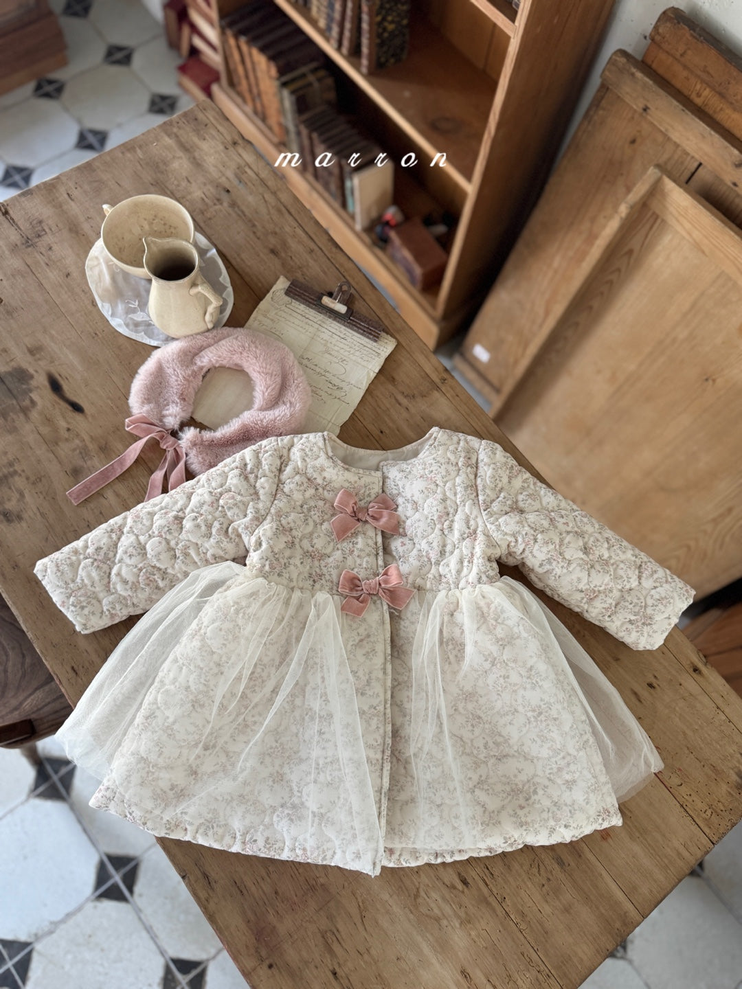 韓國童裝 25秋冬 | MA25424 ROSE COAT (CAPE SET) (BABY & KIDS)
