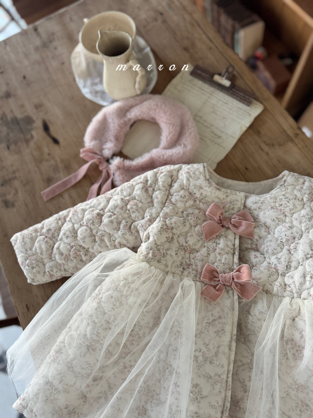 韓國童裝 25秋冬 | MA25424 ROSE COAT (CAPE SET) (BABY & KIDS)