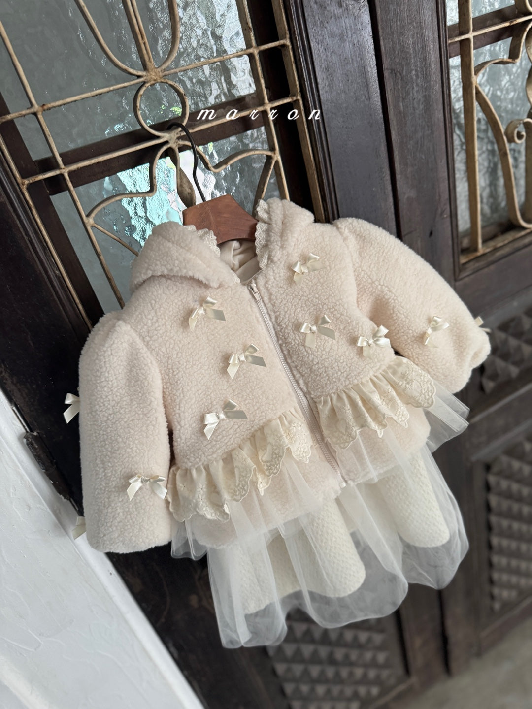 韓國童裝 25秋冬 | MA25423 RIBBON HOODED ZIP-UP (BABY & KIDS)