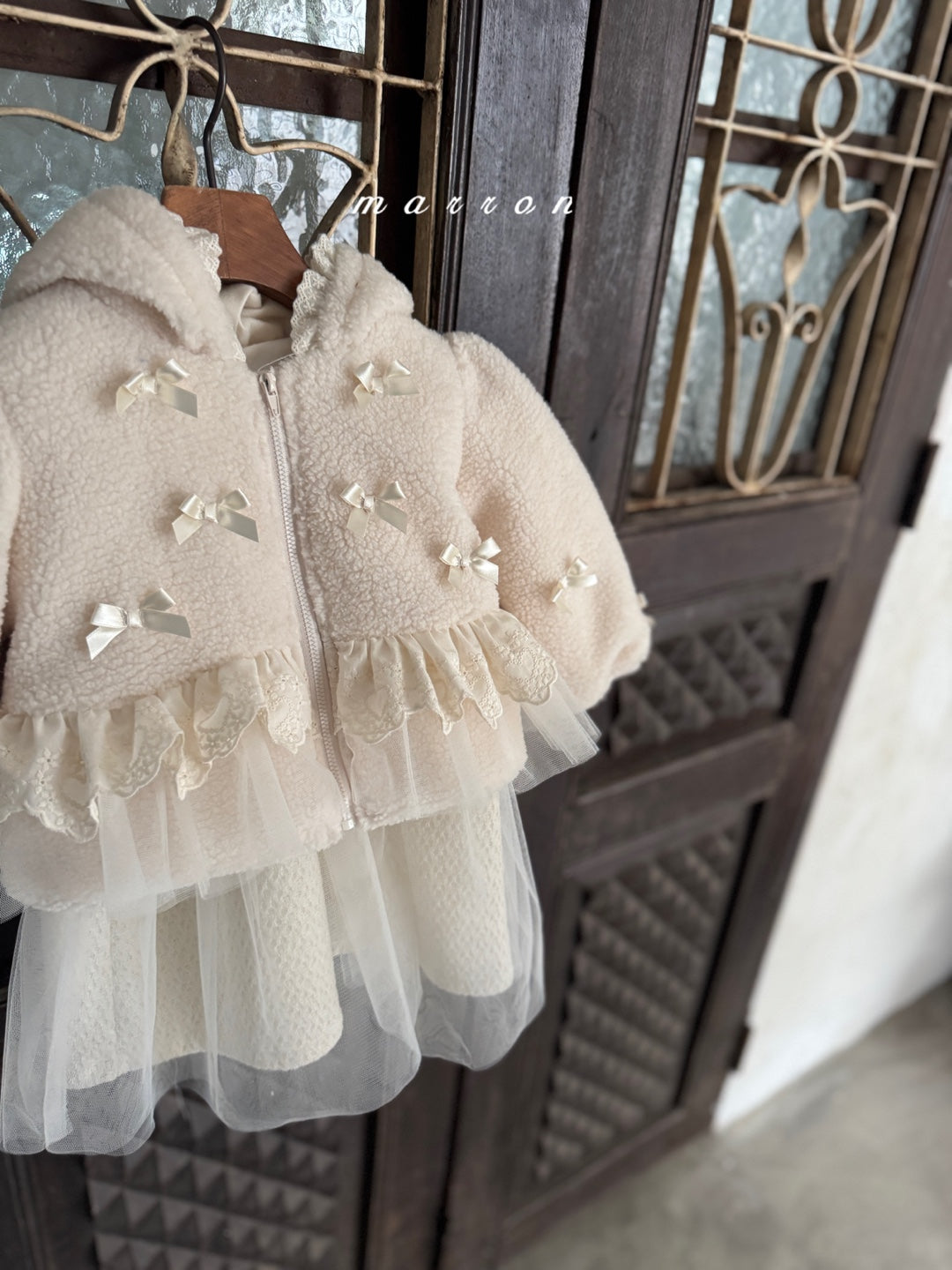 韓國童裝 25秋冬 | MA25423 RIBBON HOODED ZIP-UP (BABY & KIDS)