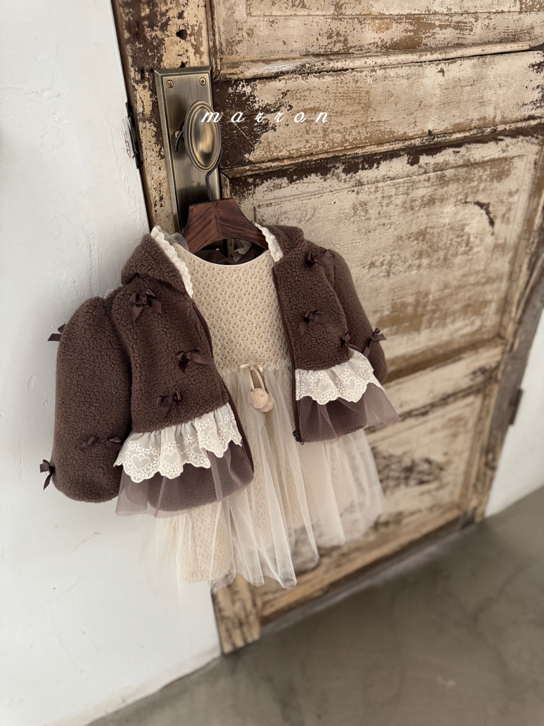 韓國童裝 25秋冬 | MA25423 RIBBON HOODED ZIP-UP (BABY & KIDS)