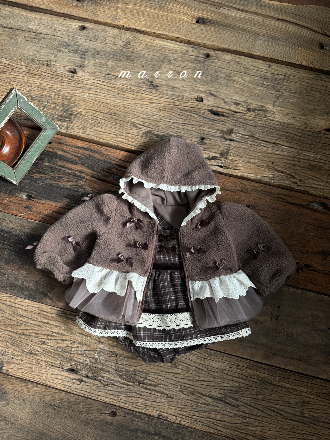 韓國童裝 25秋冬 | MA25423 RIBBON HOODED ZIP-UP (BABY & KIDS)