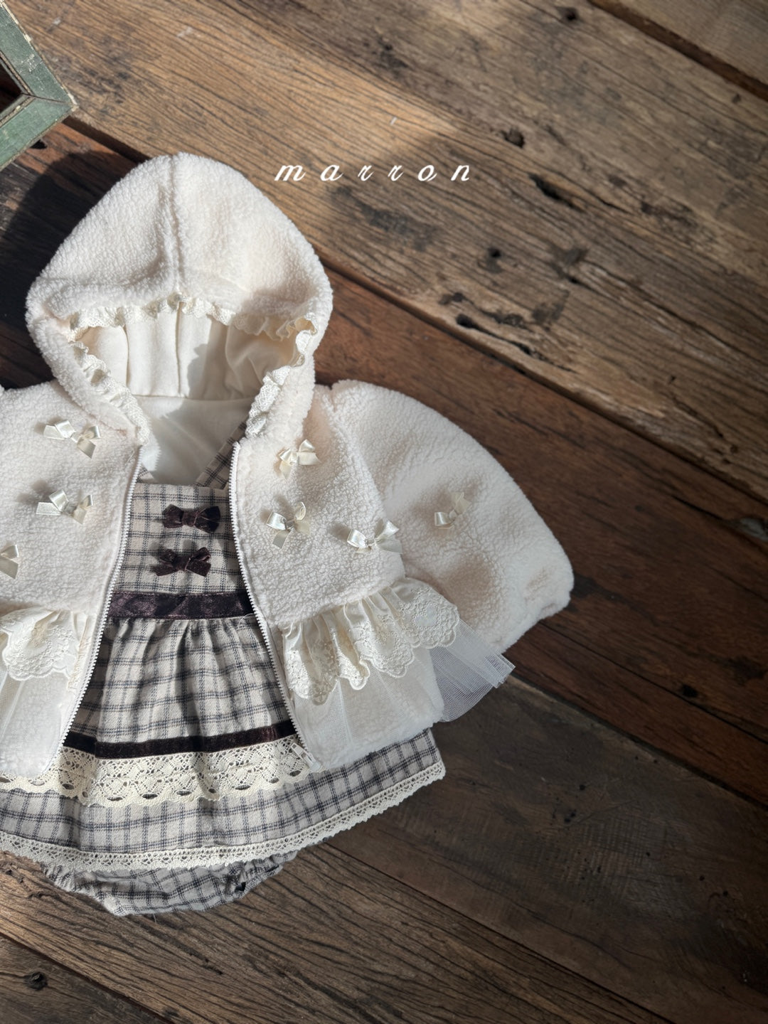 韓國童裝 25秋冬 | MA25423 RIBBON HOODED ZIP-UP (BABY & KIDS)