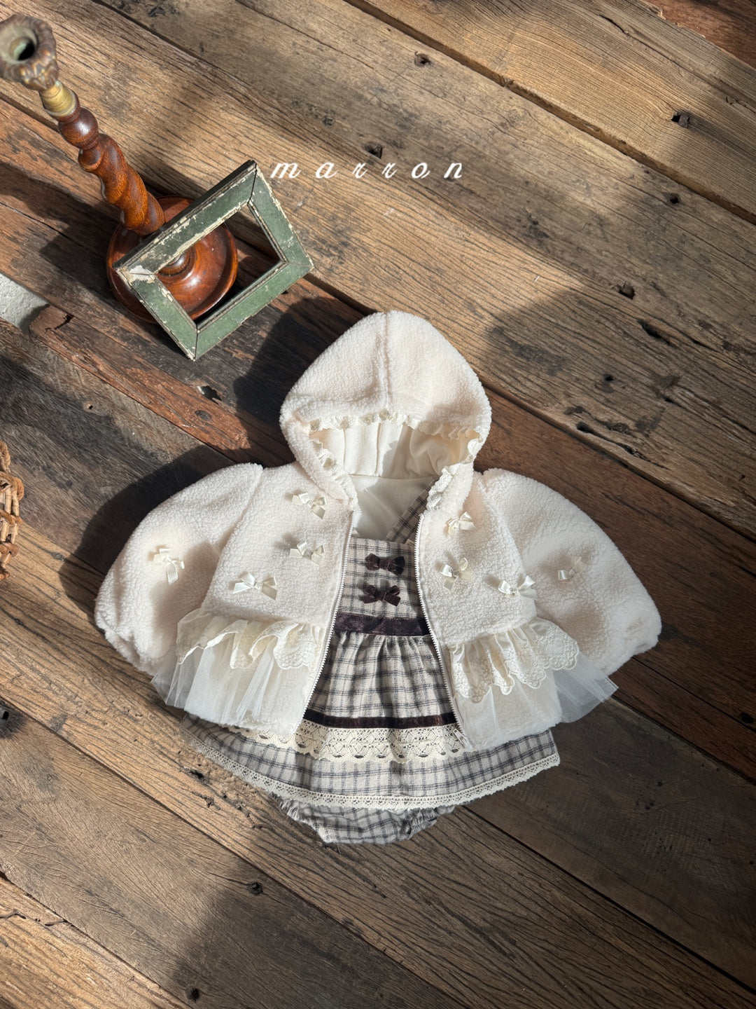 韓國童裝 25秋冬 | MA25423 RIBBON HOODED ZIP-UP (BABY & KIDS)