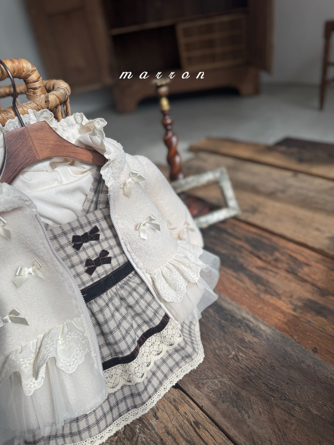 韓國童裝 25秋冬 | MA25423 RIBBON HOODED ZIP-UP (BABY & KIDS)