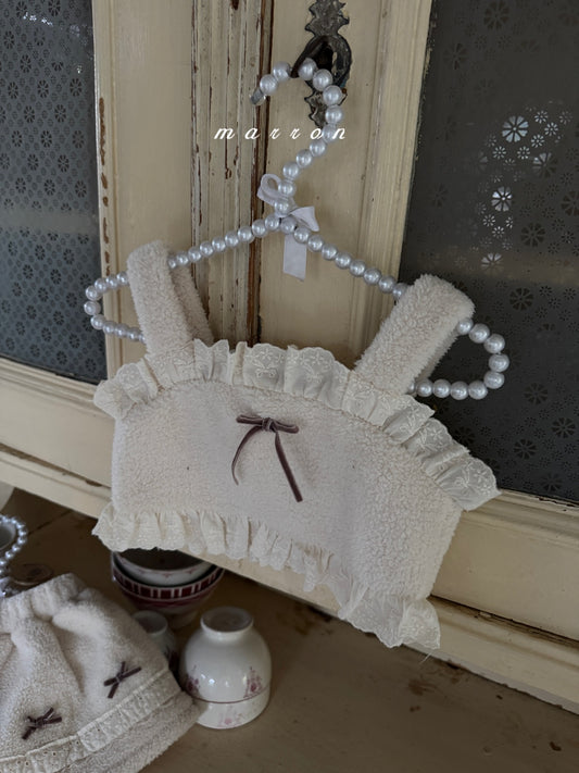 韓國童裝 25秋冬 | MA25446 RIBBON FUR BUSTIER (BABY & KIDS)