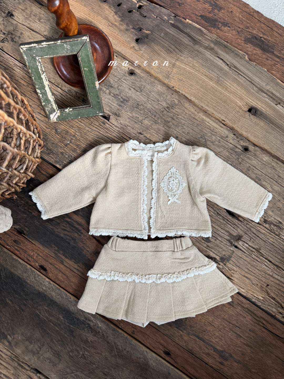韓國童裝 25秋冬 | MA25437 CASTLE CARDIGAN  + SKIRT SET  (BABY & KIDS)
