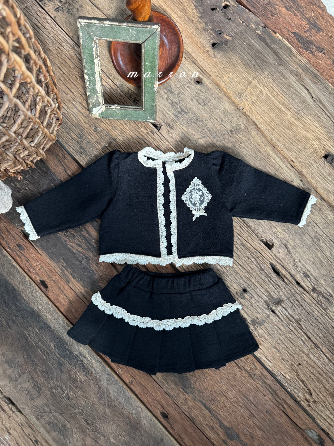 韓國童裝 25秋冬 | MA25437 CASTLE CARDIGAN  + SKIRT SET  (BABY & KIDS)