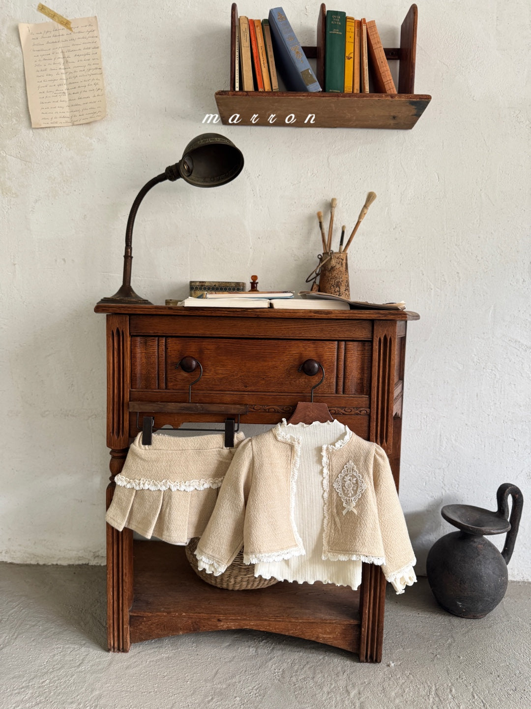 韓國童裝 25秋冬 | MA25437 CASTLE CARDIGAN  + SKIRT SET  (BABY & KIDS)