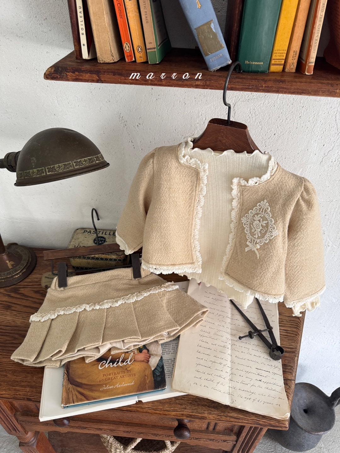 韓國童裝 25秋冬 | MA25437 CASTLE CARDIGAN  + SKIRT SET  (BABY & KIDS)