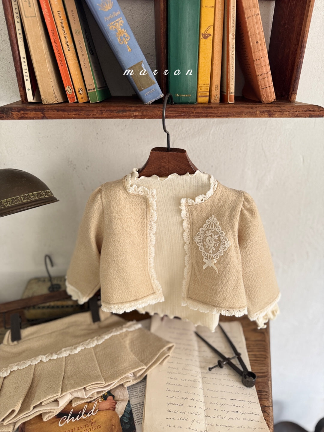 韓國童裝 25秋冬 | MA25437 CASTLE CARDIGAN  + SKIRT SET  (BABY & KIDS)