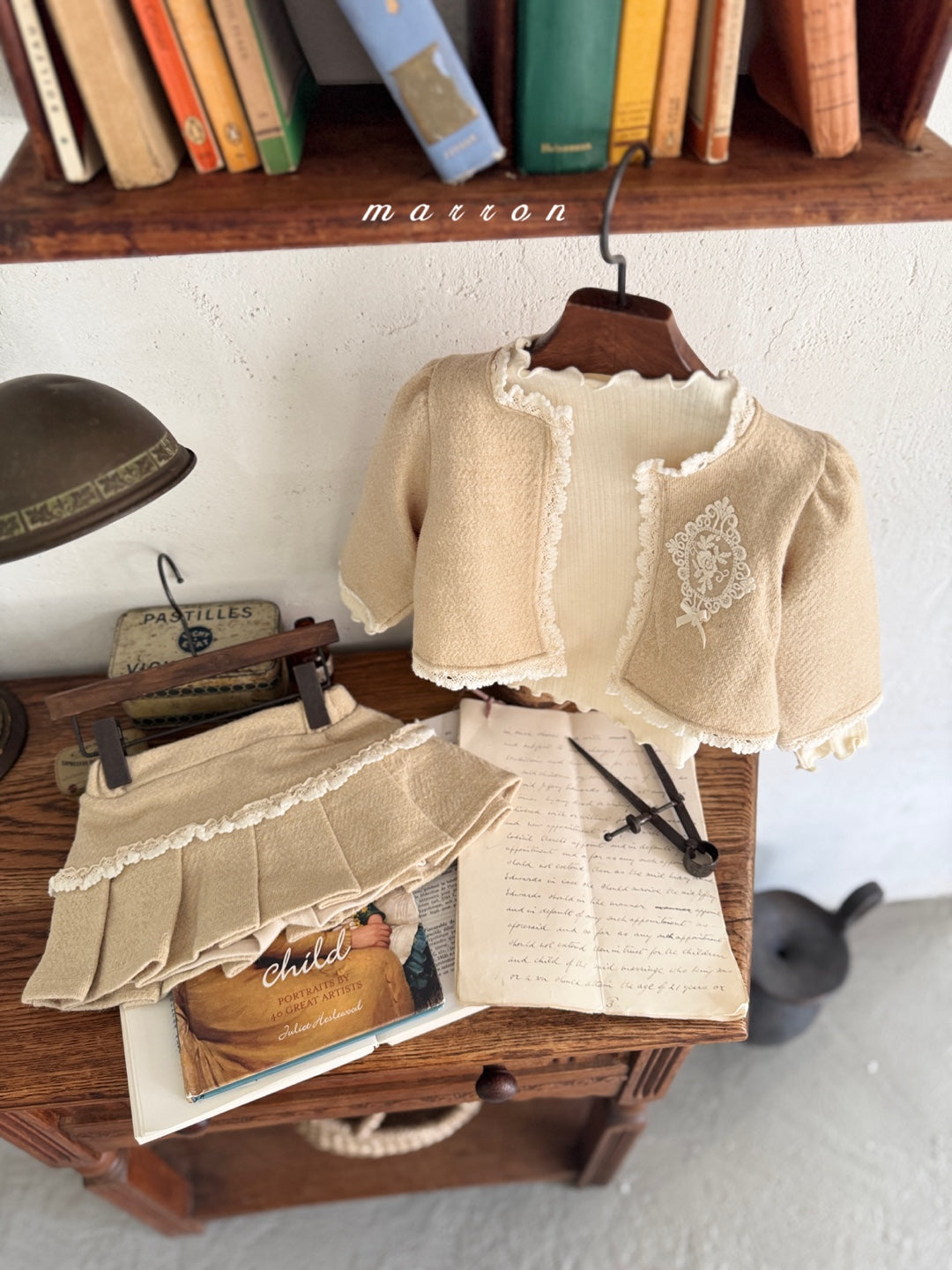 韓國童裝 25秋冬 | MA25437 CASTLE CARDIGAN  + SKIRT SET  (BABY & KIDS)