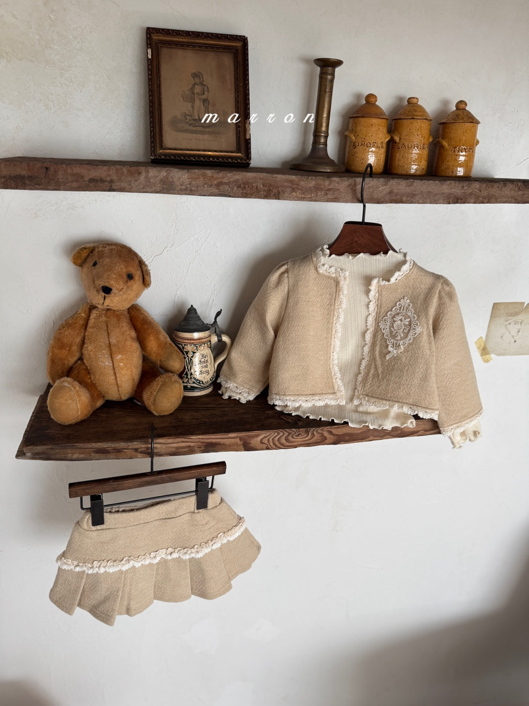 韓國童裝 25秋冬 | MA25437 CASTLE CARDIGAN  + SKIRT SET  (BABY & KIDS)