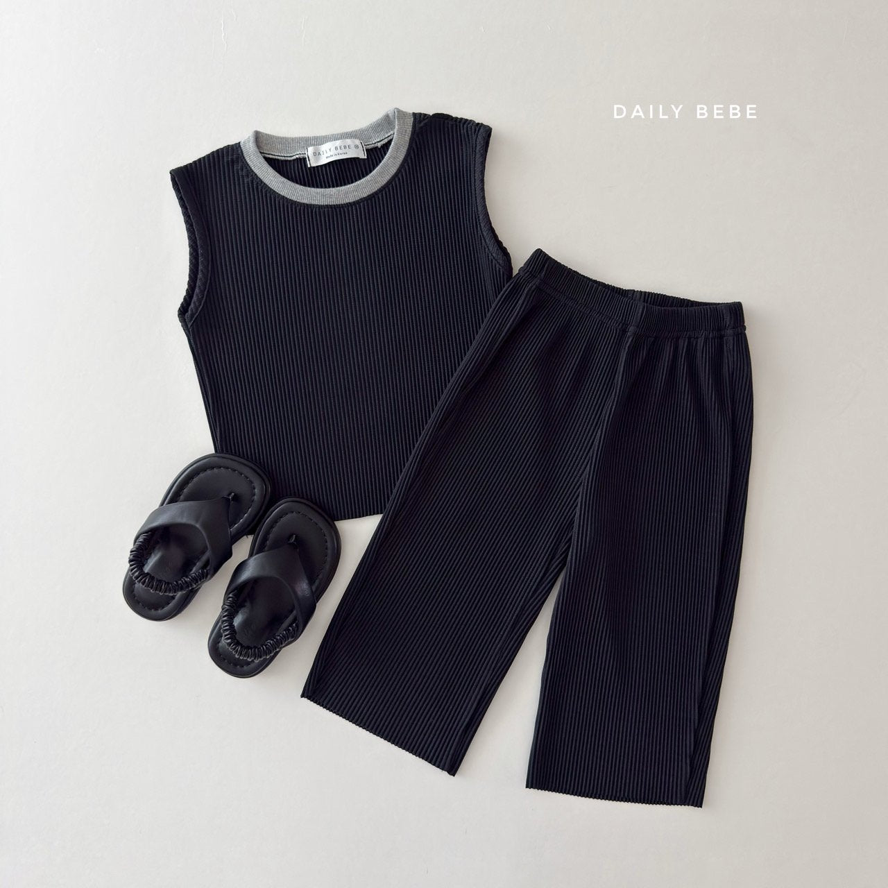 韓國童裝 26夏| DD04 Color Block Pleats Set (75-140cm)