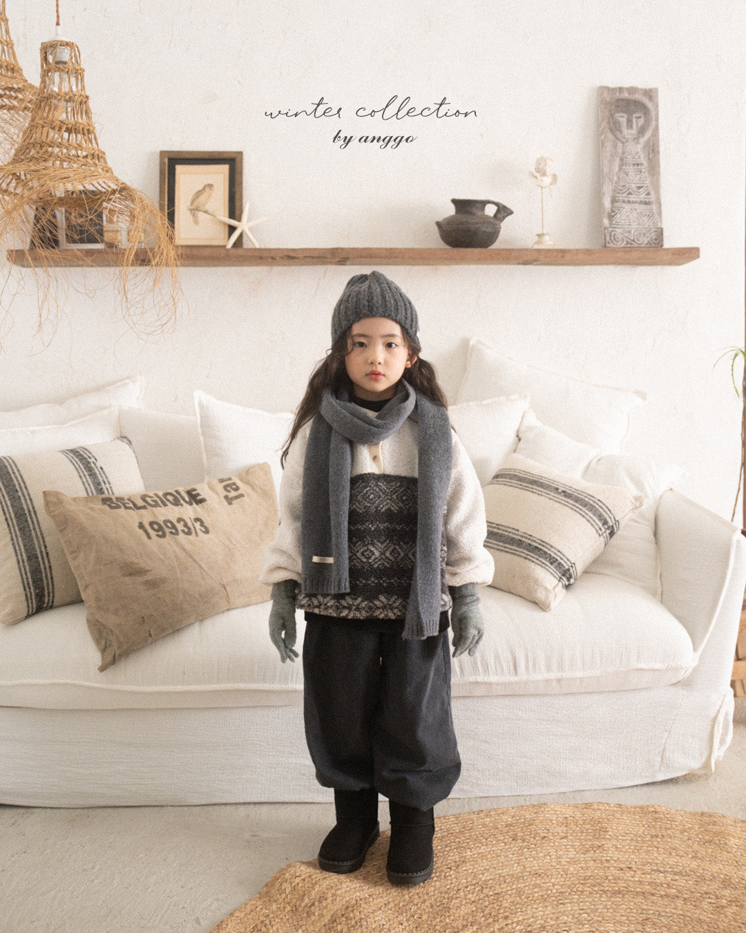 \限時預購/ 韓國童裝  AG25240  Anggo Knitwear muffler