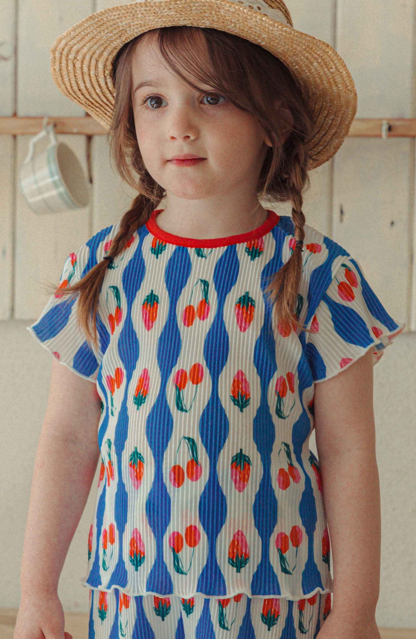 韓國童裝 26夏| CR18 Strawberry Pleats T (80-125cm)