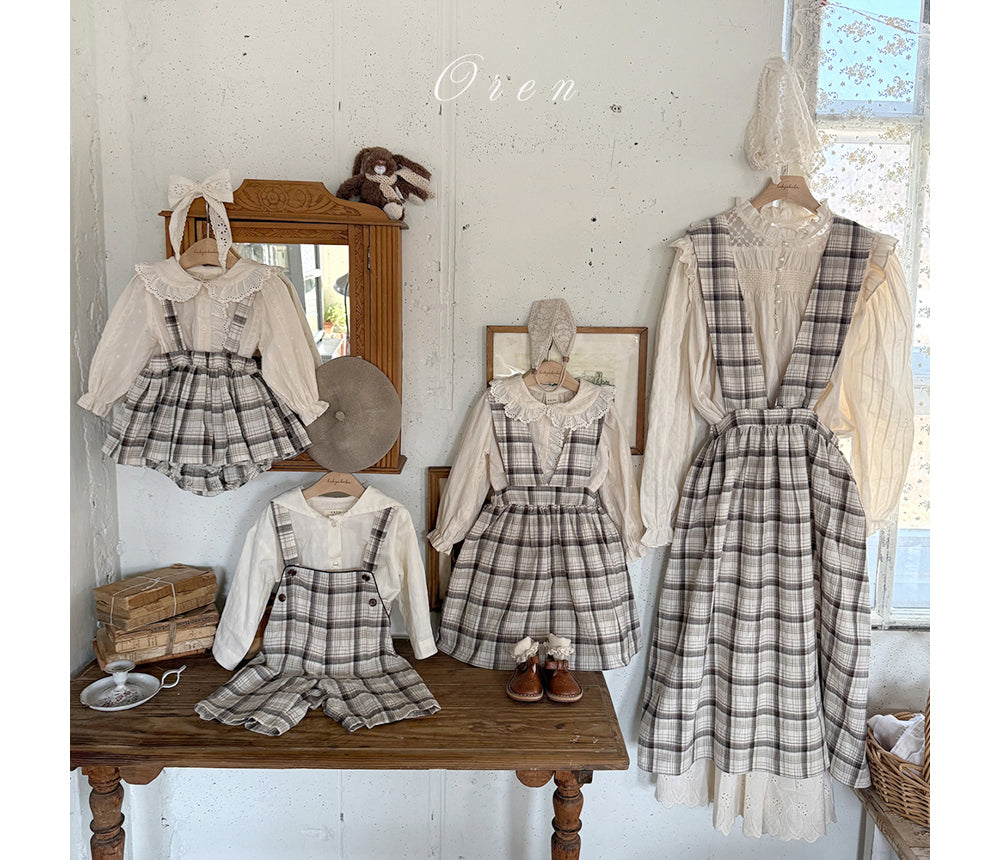 韓國童裝 26春 |  OR77 Check Overall (85~120cm)