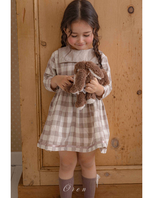 韓國童裝 26春 |  OR93 Checked One-Piece (85~120cm)