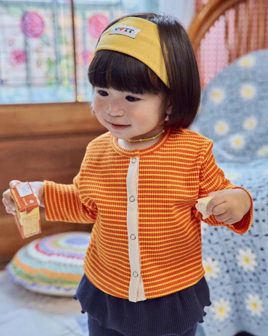 韓國童裝 26秋| OT74 Chocolat Ribbed Cardigan 外套