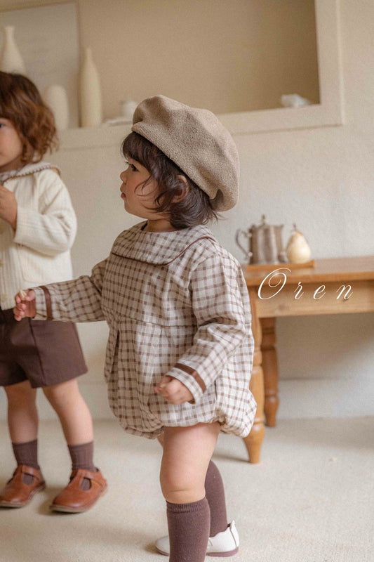 韓國童裝 25秋 | OR25313 Brunette mini check Collection - Baby Suit