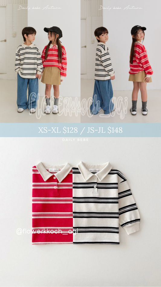 花花谷限定 25秋 | DB25318 Stripe Collar Tee