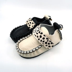 9月團) 韓國手工真皮鞋團  Velcro dalmation (white/black/mismatch)