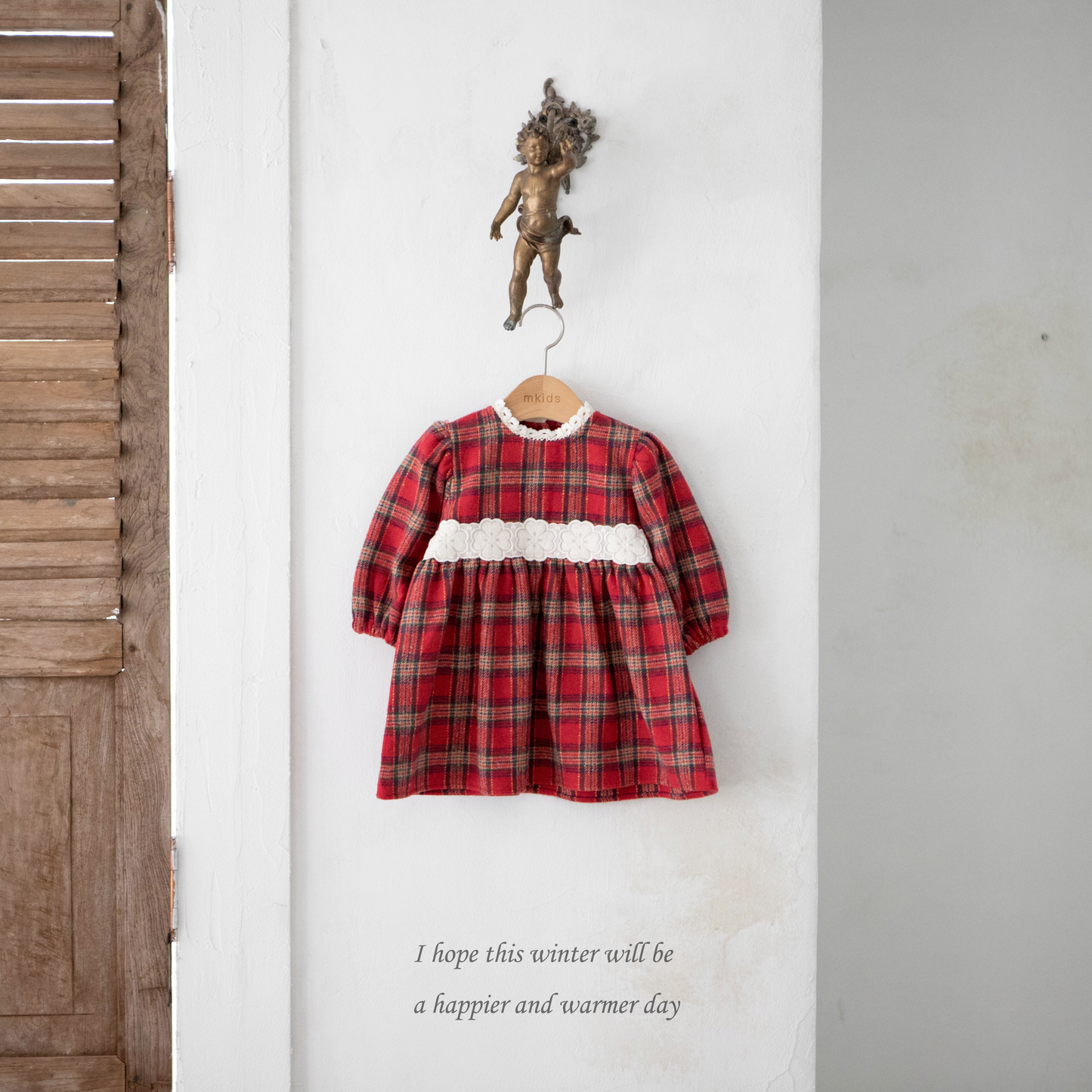 韓國童裝 25秋冬 | MD25440 Merry Check Kids OPS