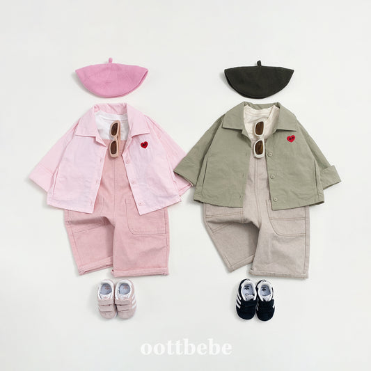 韓國童裝 | OT25330 Kids Pastel Shirt Jacket