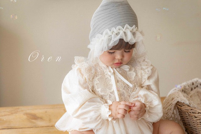 韓國童裝 25秋 | OR25305 Lace Bonnet