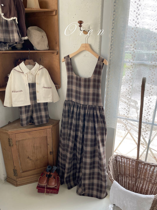 韓國童裝 25秋 | OR25317 Check Collection - Mom Dress