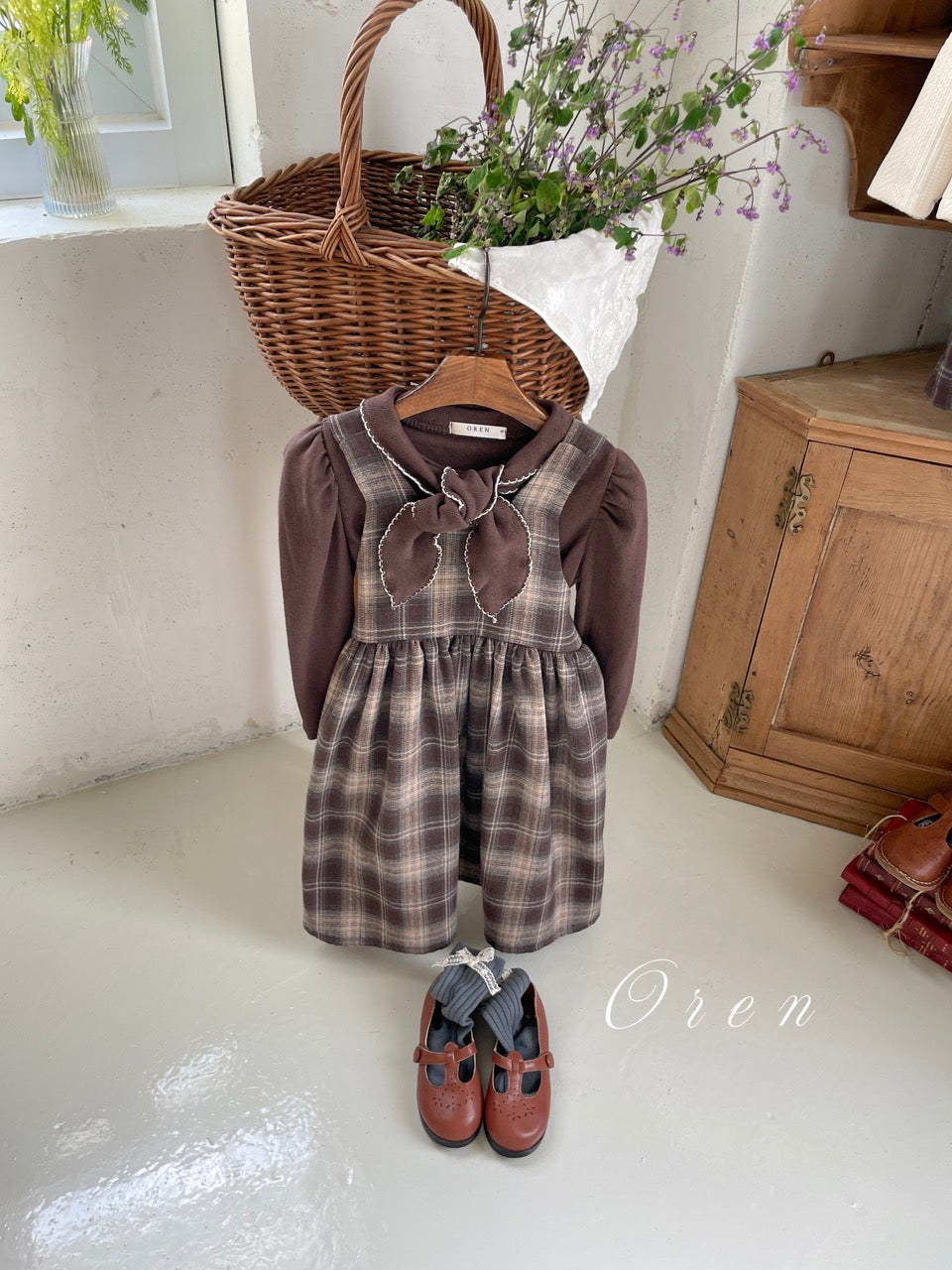 韓國童裝 25秋 | OR25317 Check Collection - Kids OPS (dress)