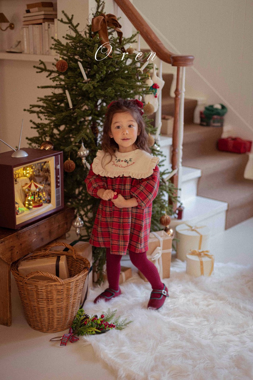 韓國童裝 25秋冬 | OR25505 聖誕款 Eve Check Kids OPS