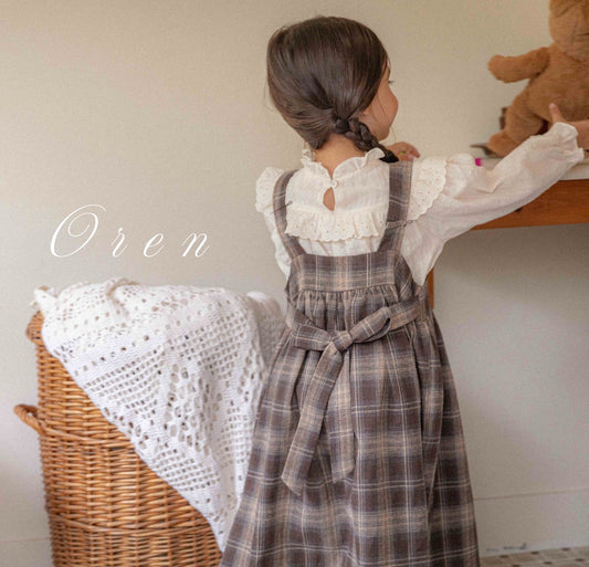 韓國童裝 25秋 | OR25317 Check Collection - Kids OPS (dress)