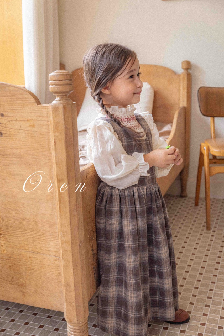 韓國童裝 25秋 | OR25317 Check Collection - Kids OPS (dress)