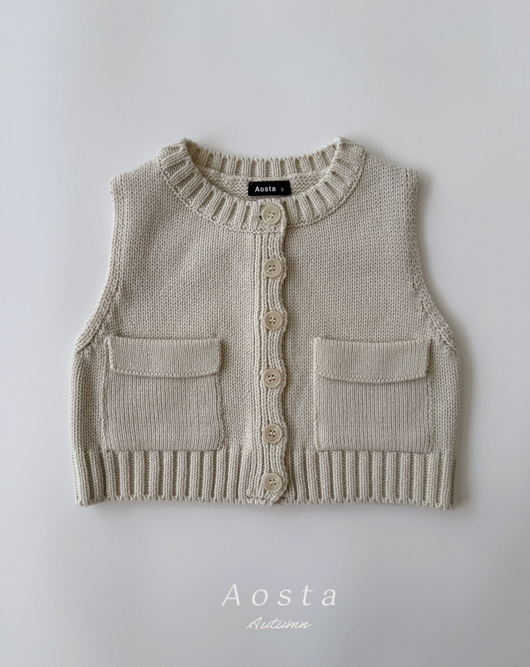 韓國童裝 26秋| AO08 Knit Cookie Vest 背心 (70-110)