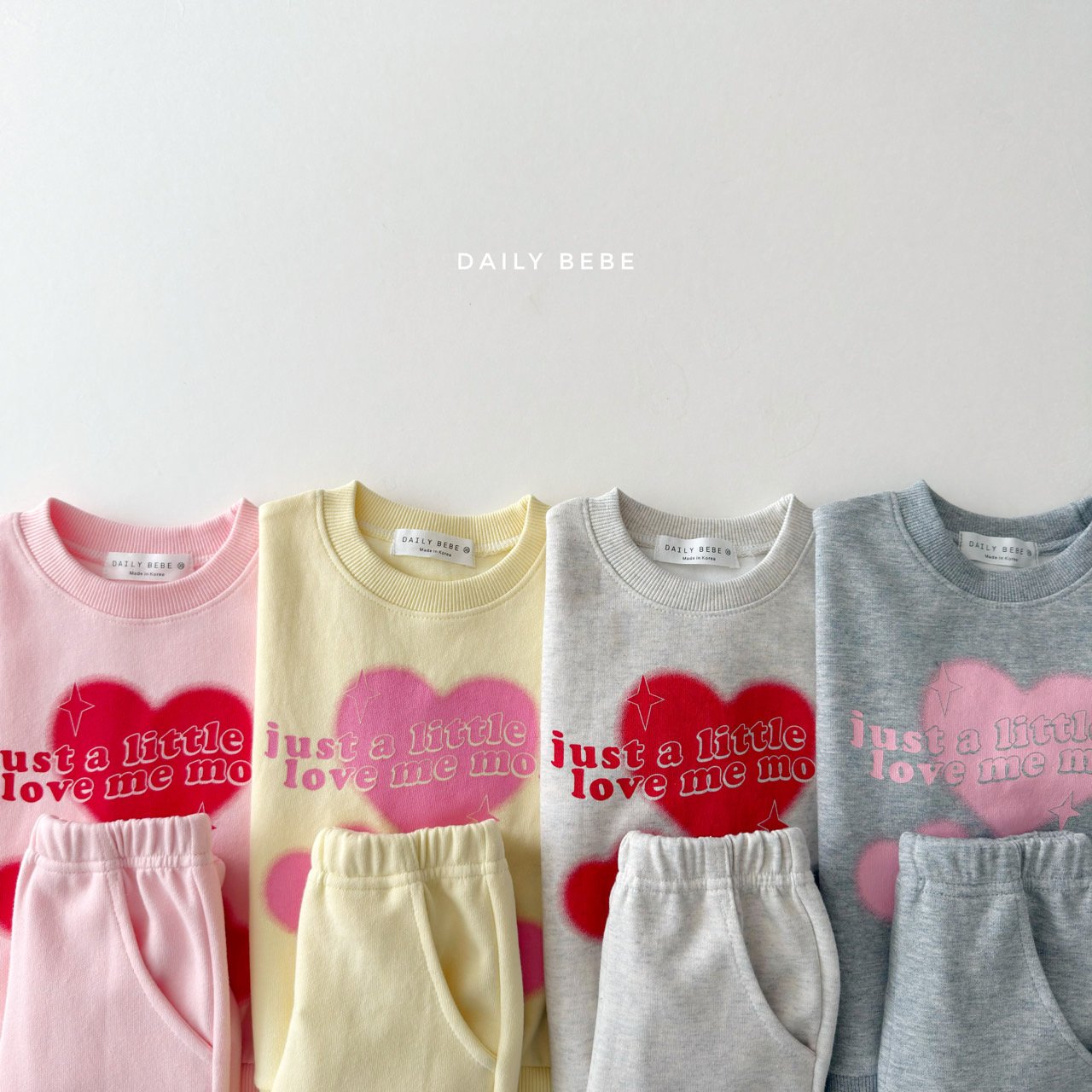 韓國童裝 26春 | DD03 愛心喇叭套裝 (75~140cm)